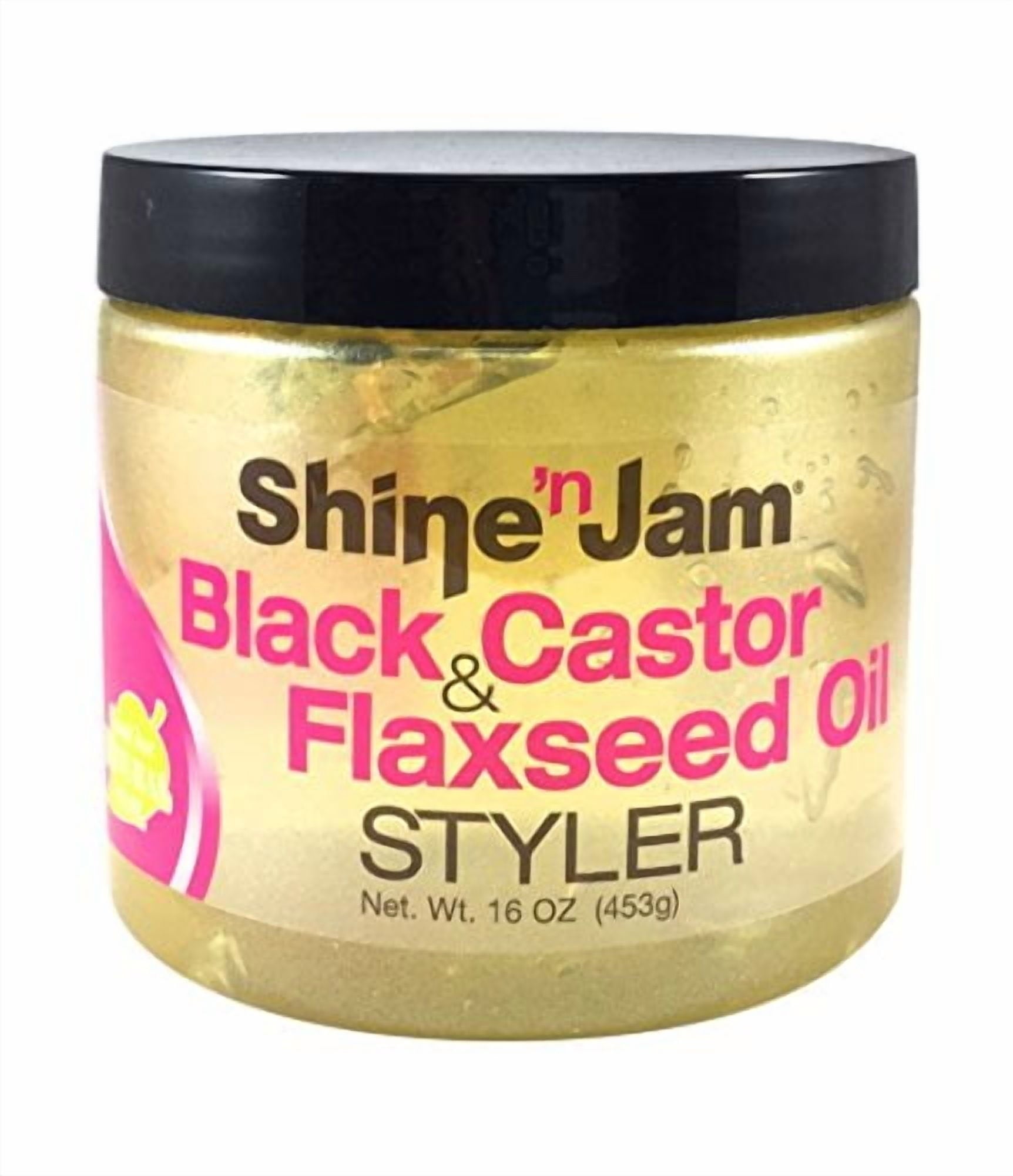 Ampro Shine-n-Jam Black Castor and Flaxseed Oil Styler, 16 oz Gel