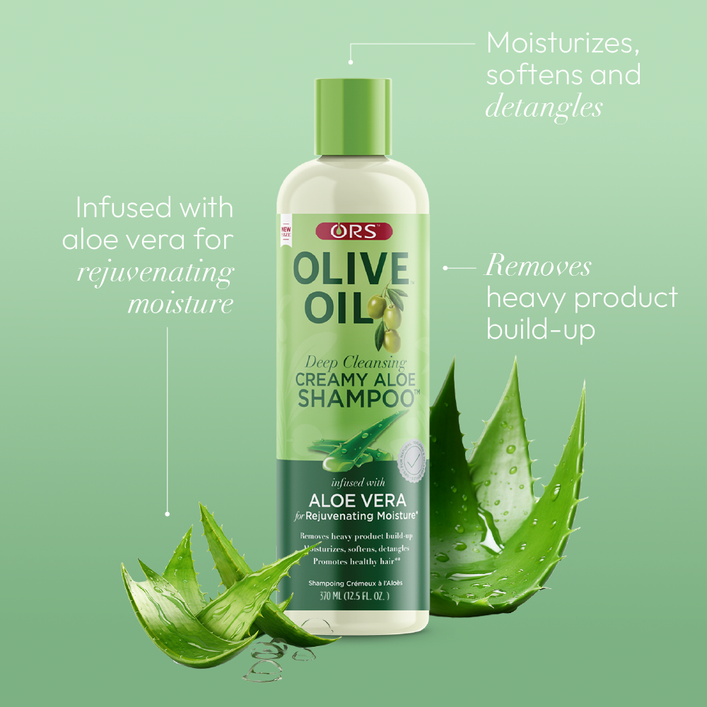 ORS Olive Oil Creamy Aloe Shampoo for Rejuvenating Moisture (12.5 oz)