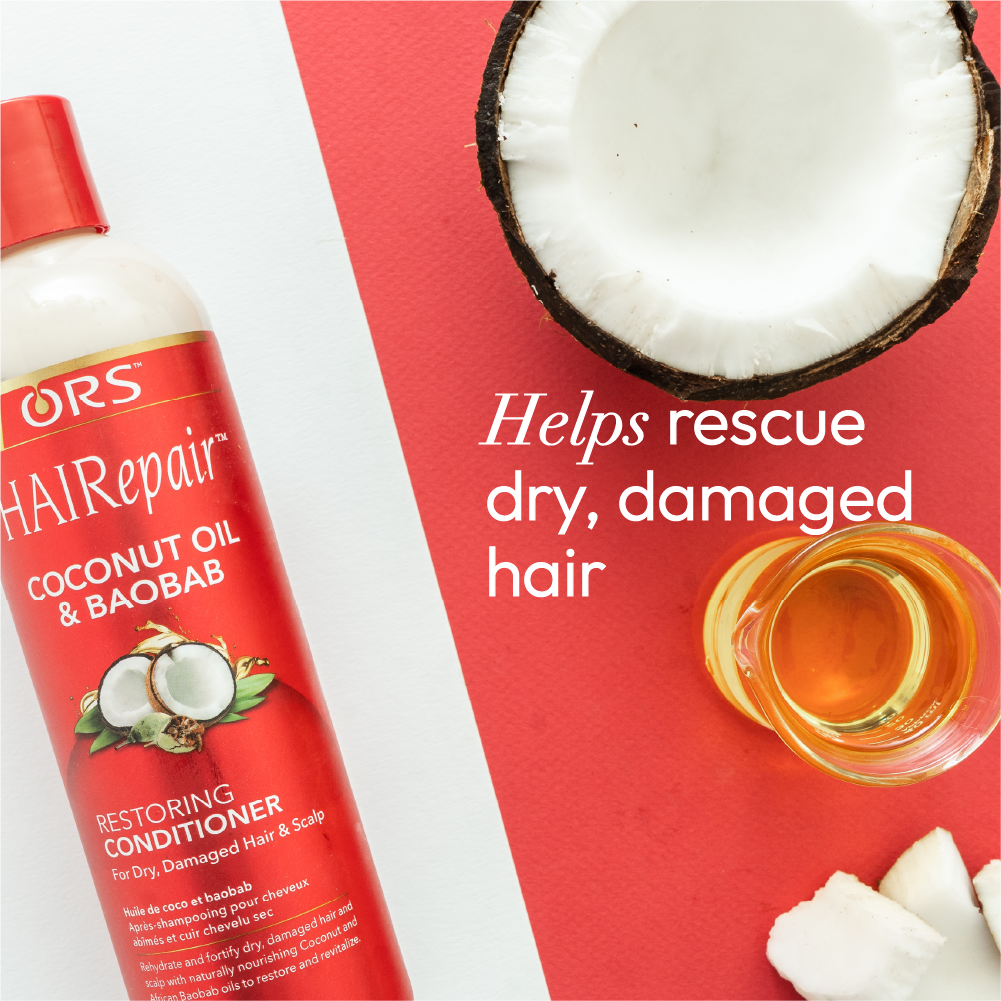 ORS HAIRepair Coconut Oil and Baobab Restoring Conditioner for Dry, Damage Hair & Scalp (12.5 oz)