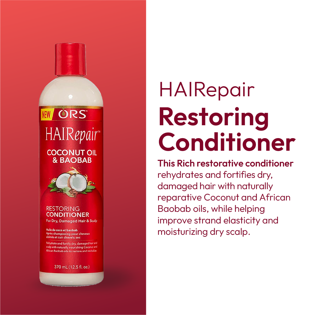 ORS HAIRepair Coconut Oil and Baobab Restoring Conditioner for Dry, Damage Hair & Scalp (12.5 oz)