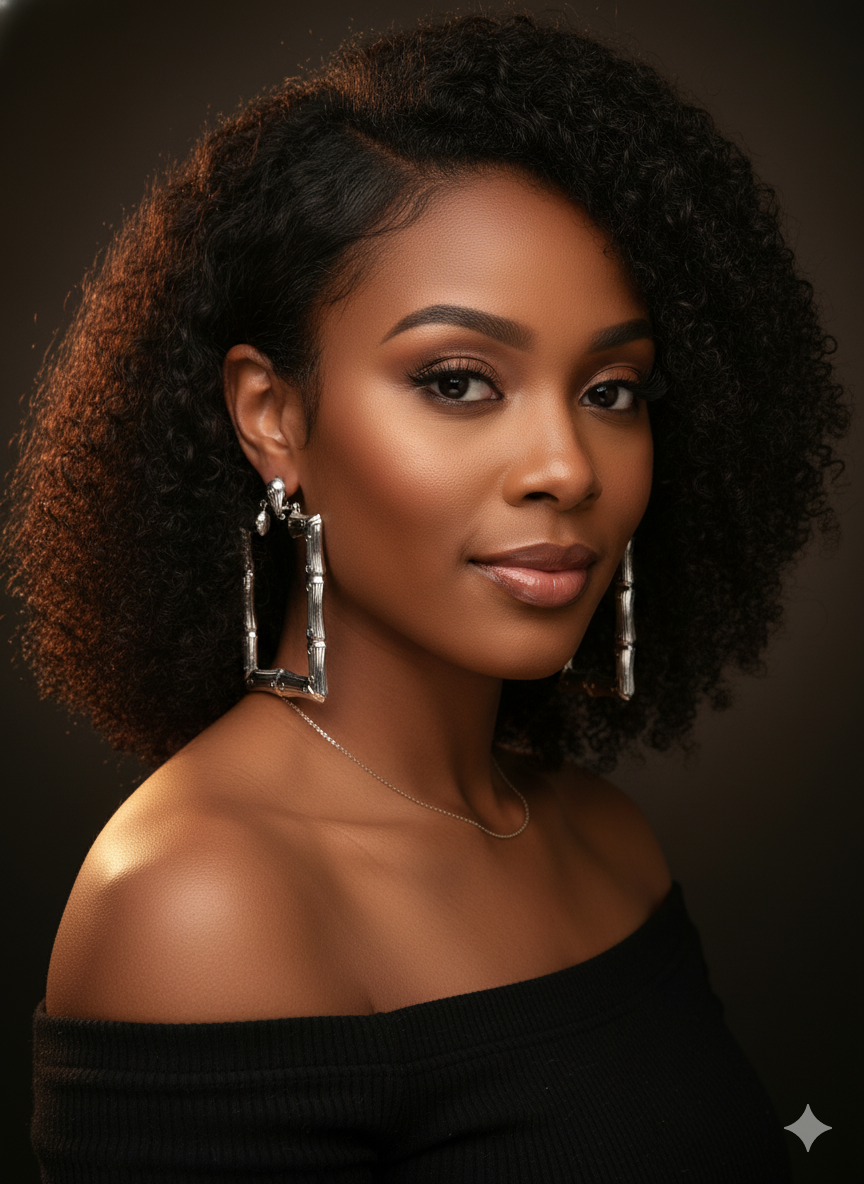 Square a hooped bamboo earrings