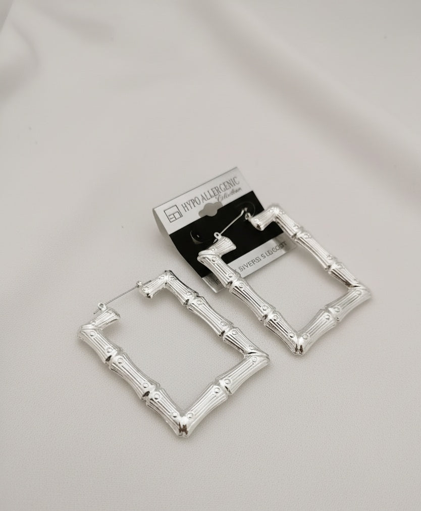 Square a hooped bamboo earrings