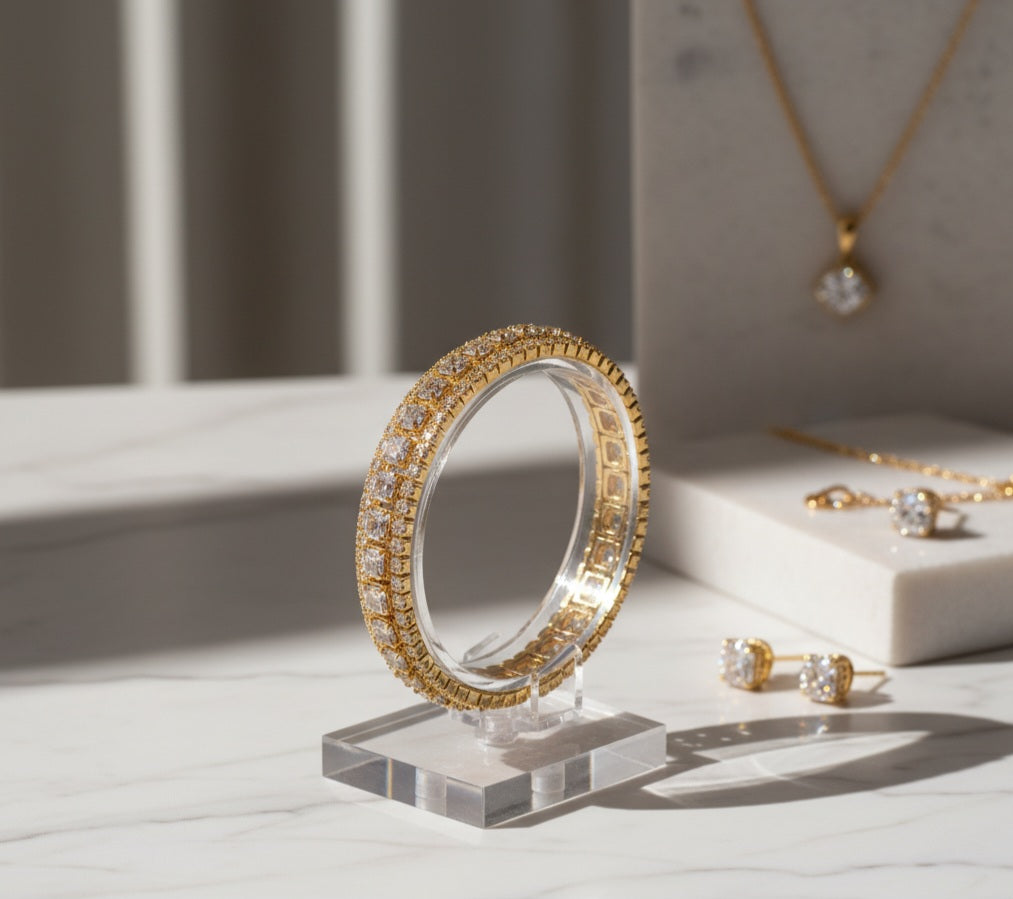 3 Line Memory Wire Cuff Bracelet