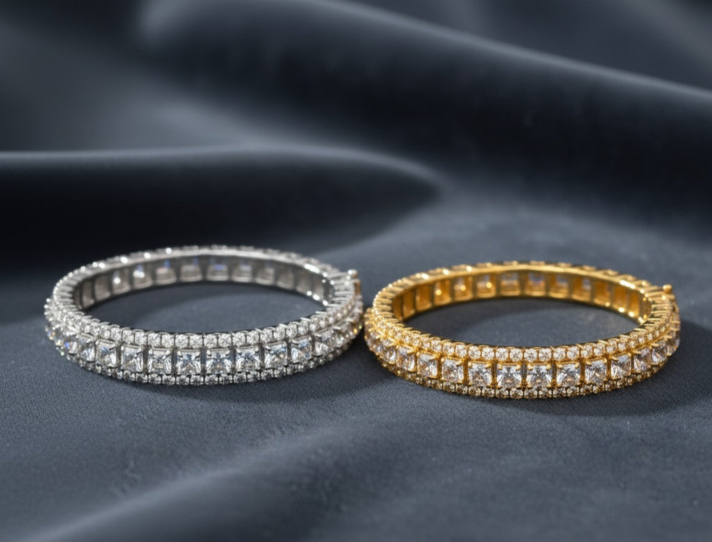 3 Line Memory Wire Cuff Bracelet