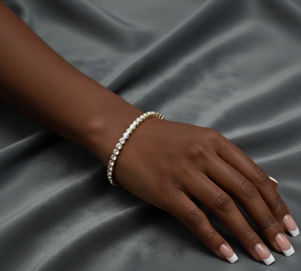 Round Stone Basic Open Cuff Bracelet