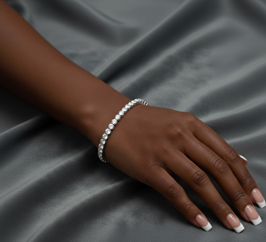 Round Stone Basic Open Cuff Bracelet