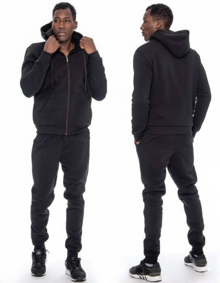 MENS WINTER HOODY SET BLACK