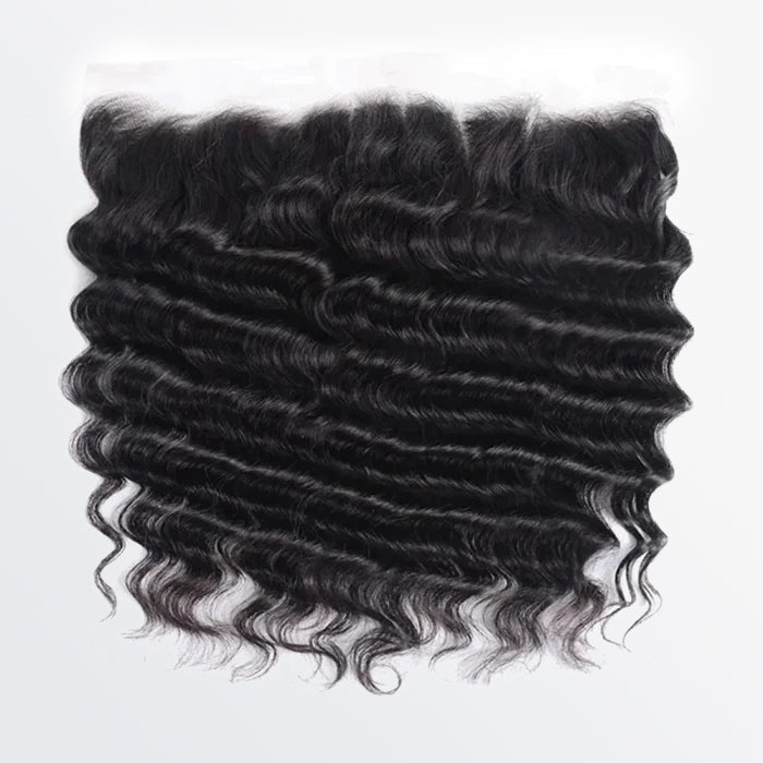 TedHair 14-20 Inch 13" x 4" Loose Deep Wavy Free Parted Frontal #1B Natural Black