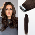 TedHair Premium Quality Straight Tape In Remy Hair Extensions #2 Darkest Brown