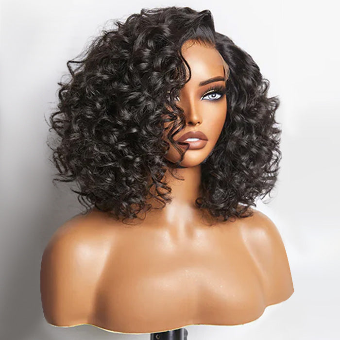 TedHair 10 inch Bouncy Left C Part Loose Wave Glueless Minimalist HD Lace Wig Ready To Go