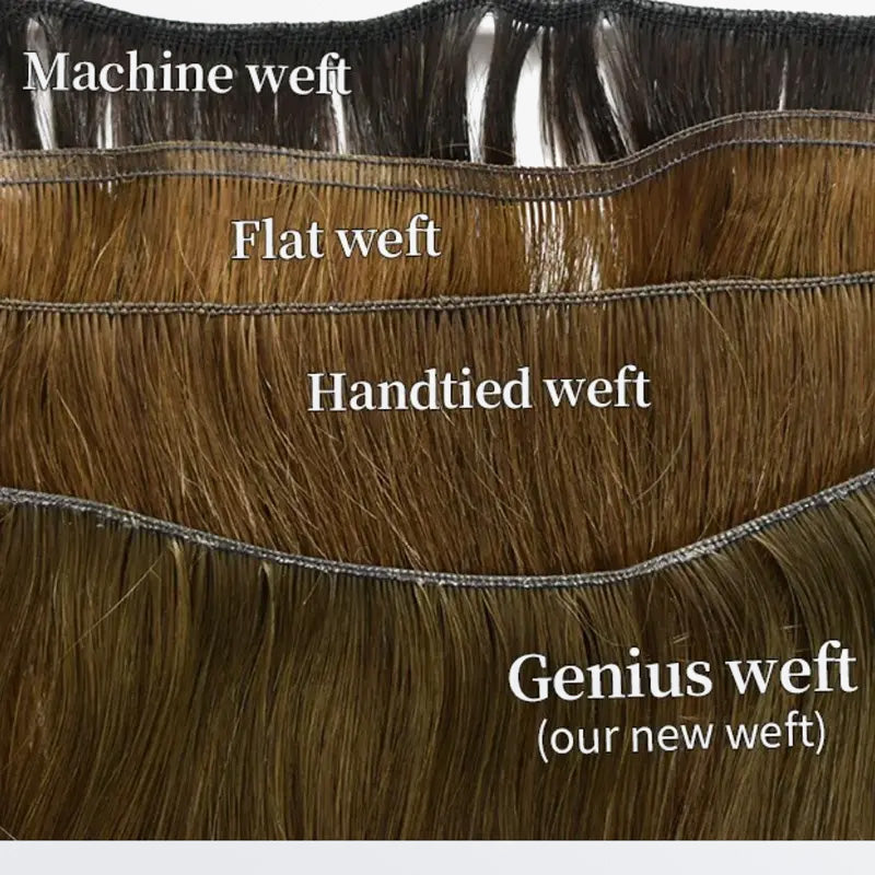 Tedhair 18-24 Inches Ultra Thin Straight Genius Weft Dark #1B Natural Black