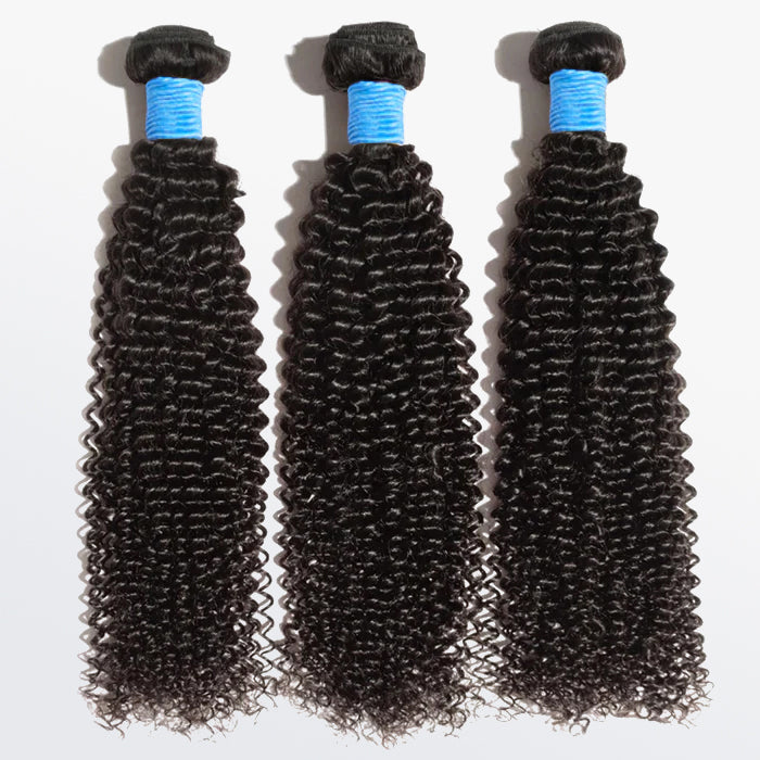 TedHair 10-30 Inch Kinky Curly Virgin Brazilian Hair #1B Natural Black
