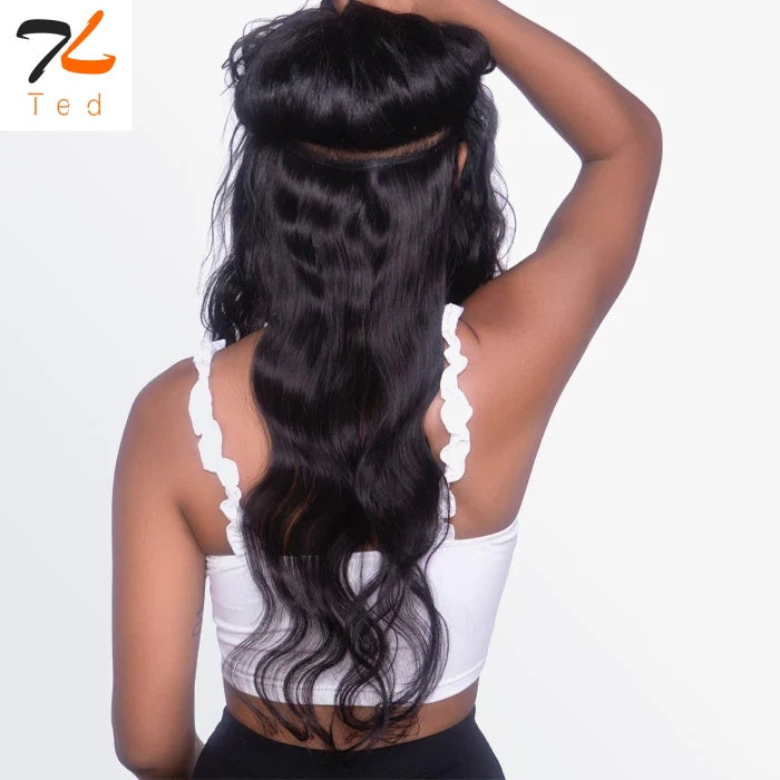 T TED 18-22 Inches Body Wavy Seamless Clip Ins