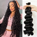 TedHair Loose Wave Bulk Hair For Braiding #1B Natural Black