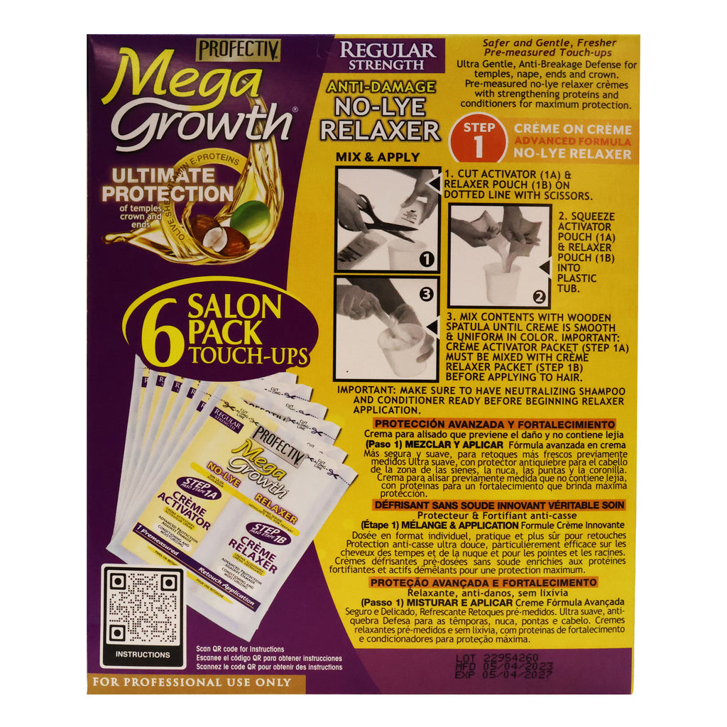 Profectiv MegaGrowth Anti-Damage No-Lye Relaxer, Regular, 6 Touch-up Applications