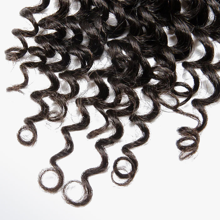 TedHair 12-20 Inch 4" x 4" Deep Curly Free Parted Lace Closure #1B Natural Black