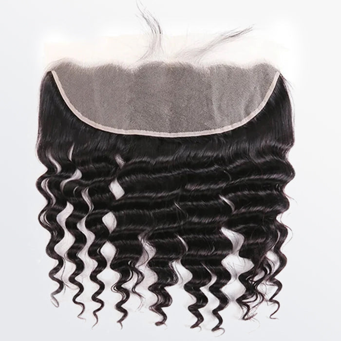 TedHair 14-20 Inch 13" x 4" Deep Wavy Free Parted Frontal #1B Natural Black