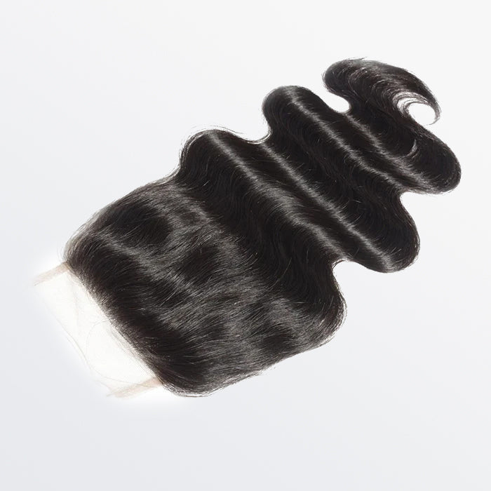 TedHair 12-20 Inch 4.5" x 4.5" Upgrade Body Wavy Free Parted Lace Closure #1B Natural Black