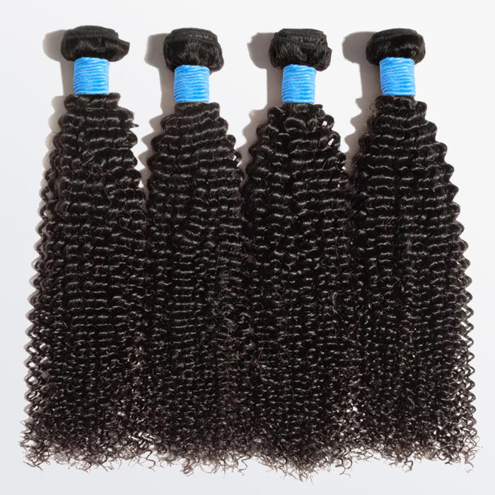 TedHair 10-30 Inch Kinky Curly Virgin Brazilian Hair #1B Natural Black