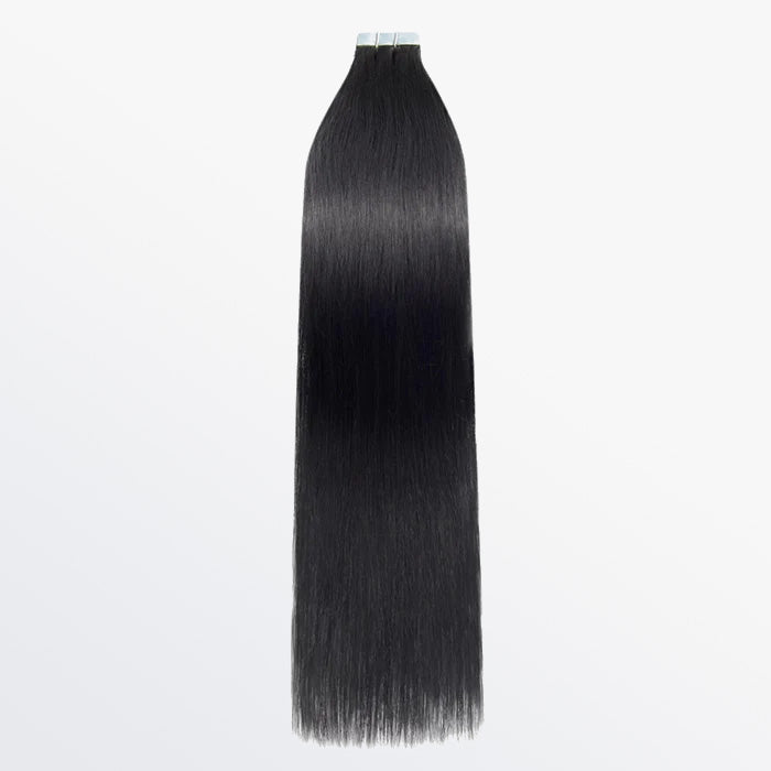 TedHair Premium Quality Straight Tape In Remy Hair Extensions #1 Jet Black