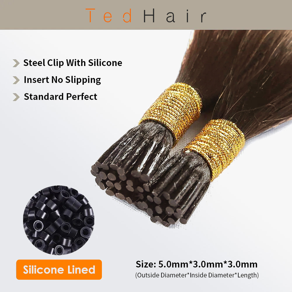Tedhair I Tip Hair Extensions Natural Remy Human Hair (#8 Light Brown)
