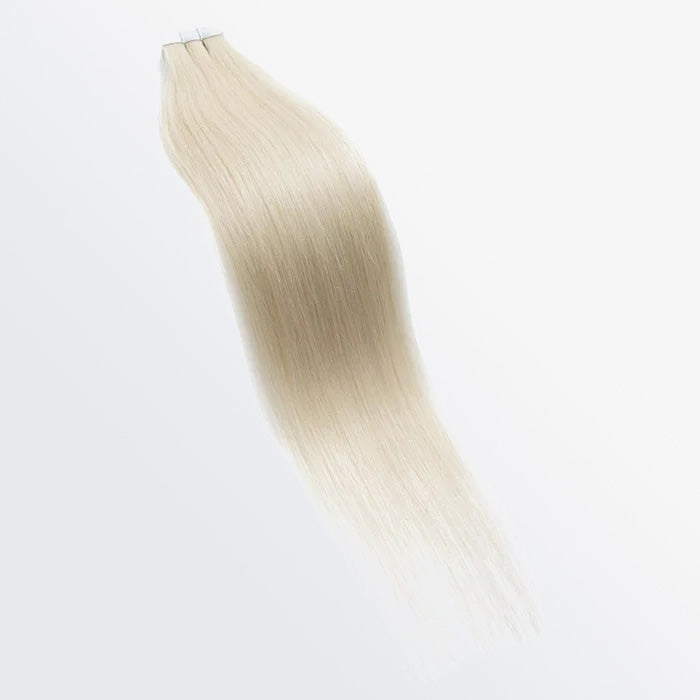 TedHair Premium Quality Straight Tape In Remy Hair Extensions #60 White Blonde