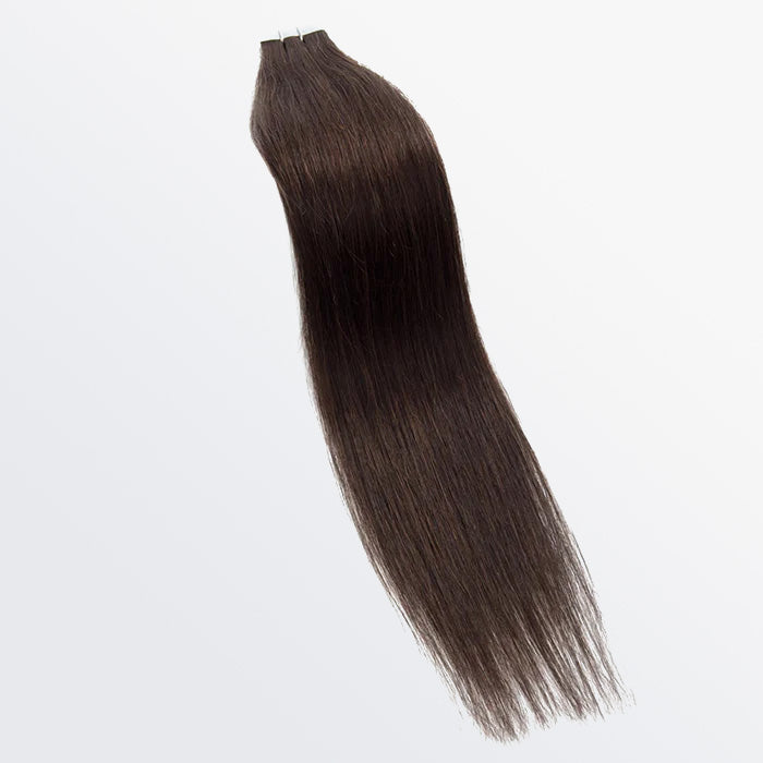 TedHair Premium Quality Straight Tape In Remy Hair Extensions #2 Darkest Brown