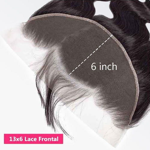 TedHair 14-20 Inch 13" x 6" HD Body Wavy Free Parted Frontal #1B Natural Black
