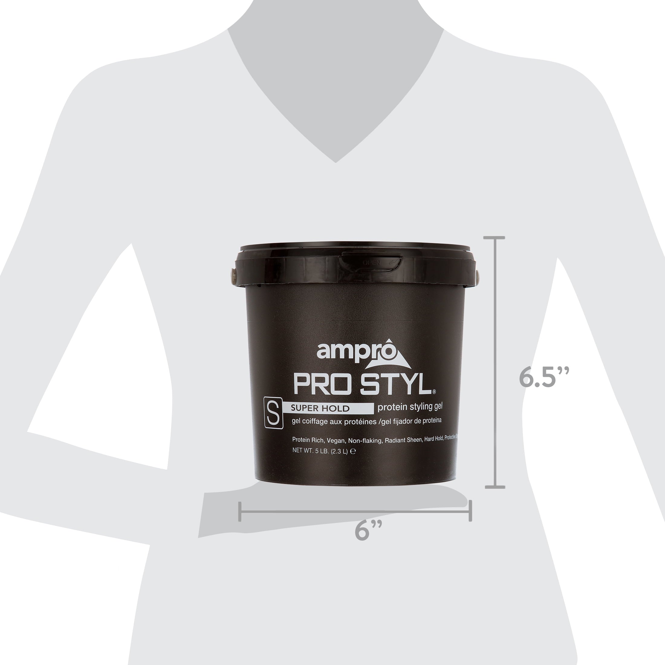 Ampro Pro Styl® Super Hold Protein Styling Gel, Resistant Hair Textures, 5 lb. , Moisturizing, Unisex