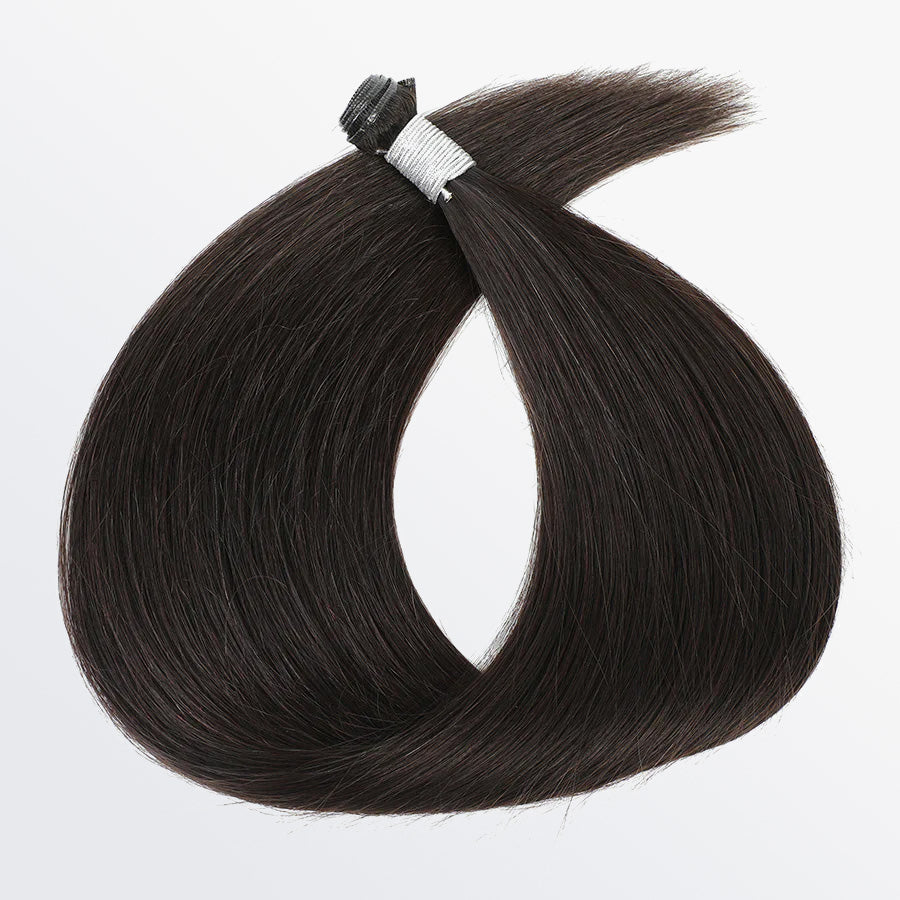 Tedhair 18-24 Inches Ultra Thin Straight Genius Weft Dark #1B Natural Black
