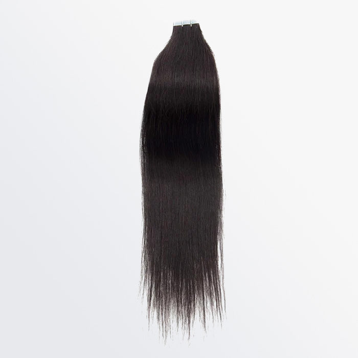 TedHair Premium Quality Straight Tape In Remy Hair Extensions #1B Natural Black