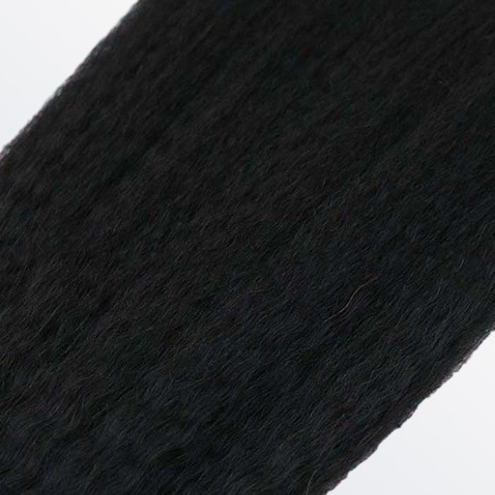 TedHair Afro-textured Kinky Straight Tape In Remy Hair Extensions #1B Natural Black