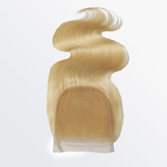 TedHair 12-20 Inch 4" x 4" Body Wavy Free Parted 12A #613 Lace Closure