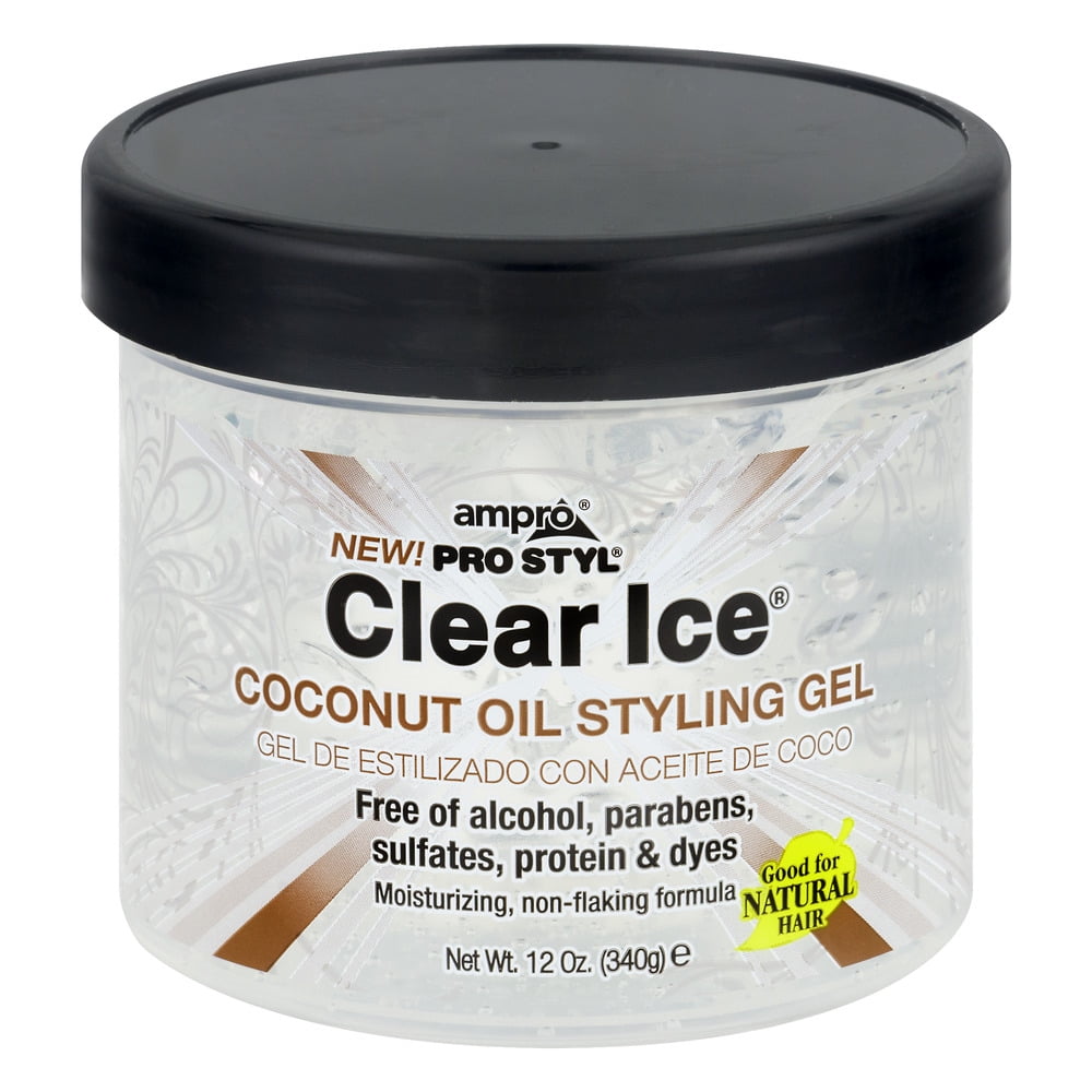 Ampro Clear Ice Coconut Oil Styling Gel, 12 oz., Moisturizing, Unisex