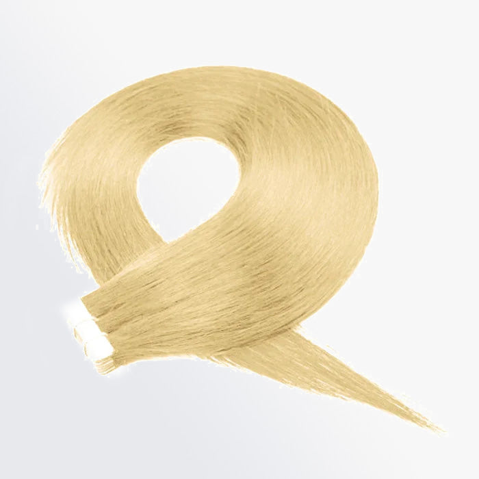 TedHair Premium Quality Straight Tape In Remy Hair Extensions #613 Lightest Blonde
