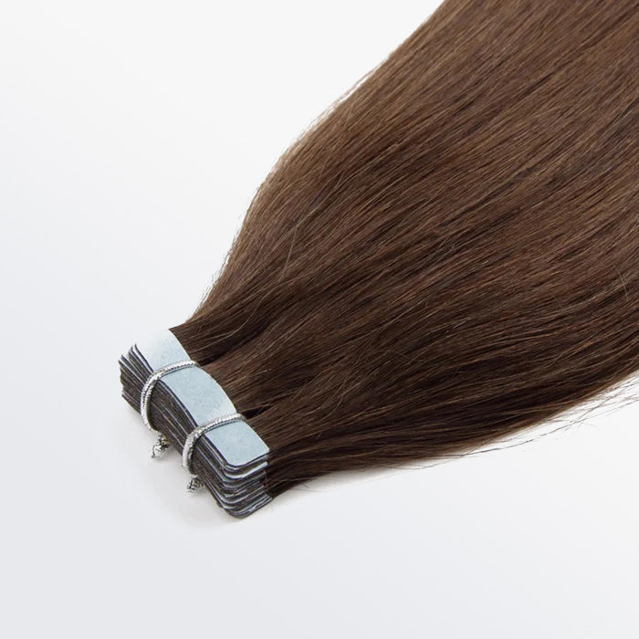 TedHair Premium Quality Straight Tape In Remy Hair Extensions #4 Chocolate Brown