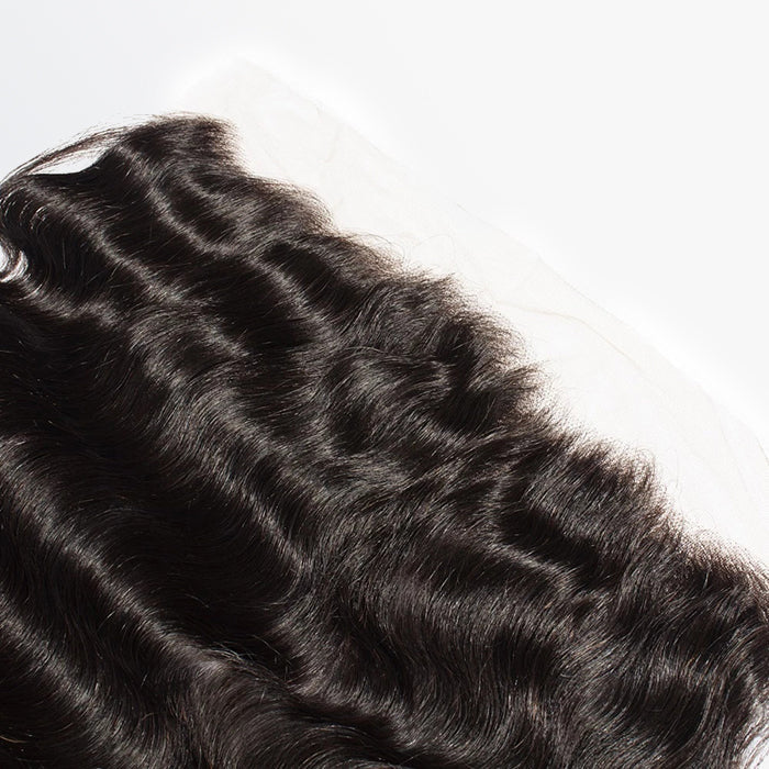 TedHair 14-20 Inch 13" x 4" Body Wavy Free Parted Frontal #1B Natural Black