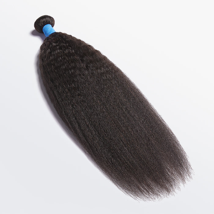 TedHair 10-30 Inch Kinky Straight Virgin Brazilian Hair #1B Natural Black