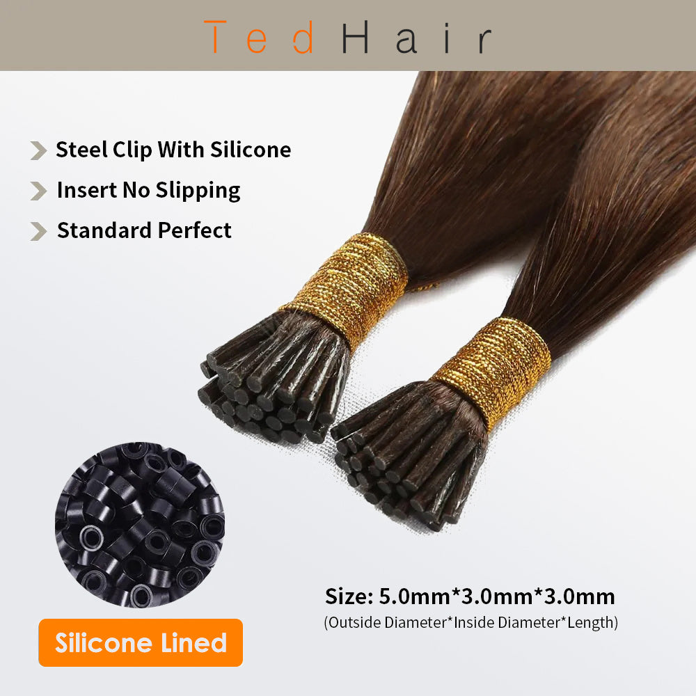 Tedhair I Tip Hair Extensions Natural Remy Human Hair (#4 Chocolate Brown)