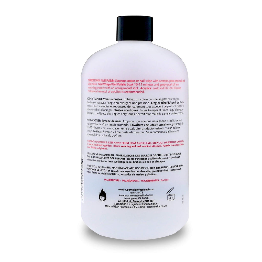 Super Nail Pure Acetone Polish Remover, 8 oz