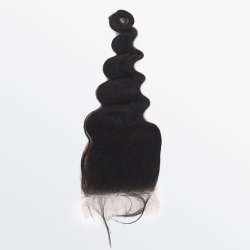 TedHair 14-20 Inch 4" x 4" Ocean Wavy Free Parted Lace Closure #1B Natural Black