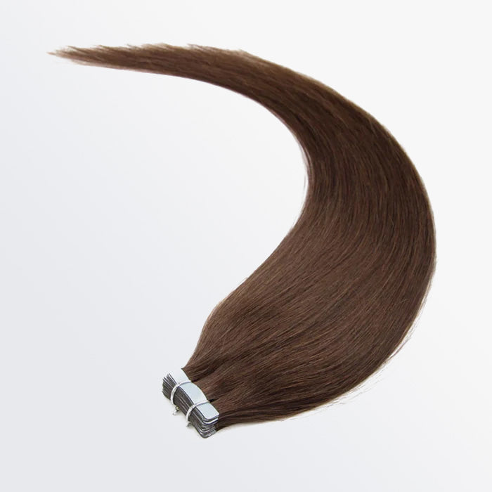 TedHair Premium Quality Straight Tape In Remy Hair Extensions #4 Chocolate Brown
