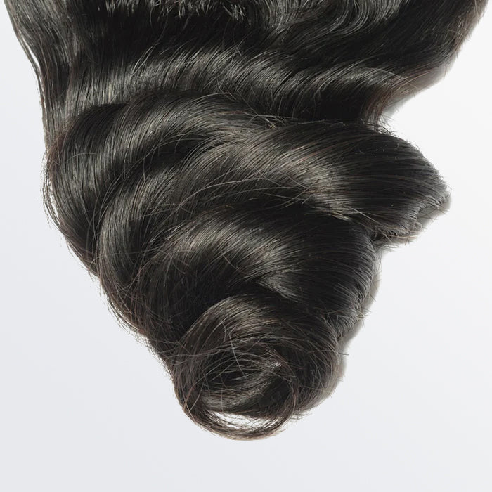 TedHair 14-20 Inch 4" x 4" Loose Wavy Free Parted Lace Closure #1B Natural Black