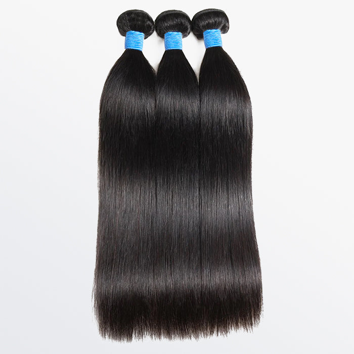 TedHair 10-36 Inch Straight Virgin Brazilian Hair #1B Natural Black