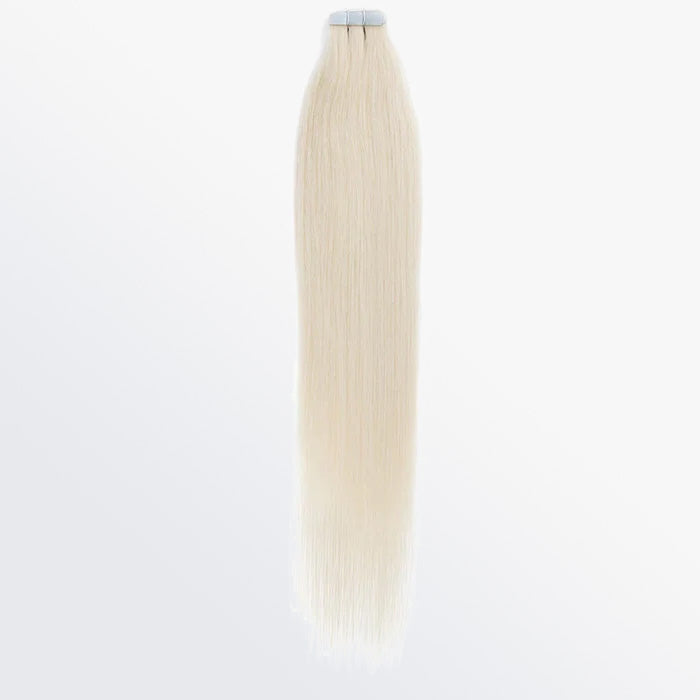 TedHair Premium Quality Straight Tape In Remy Hair Extensions #60 White Blonde
