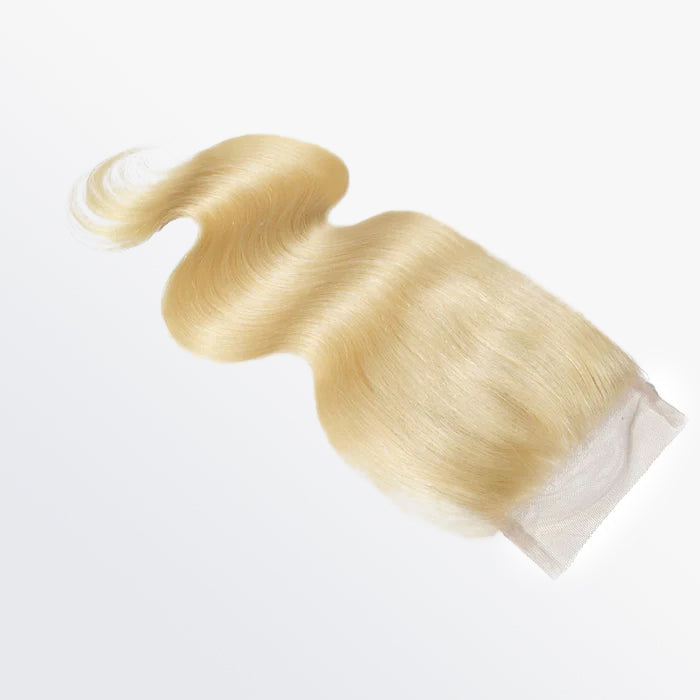 TedHair 12-20 Inch 4" x 4" Body Wavy Free Parted 12A #613 Lace Closure