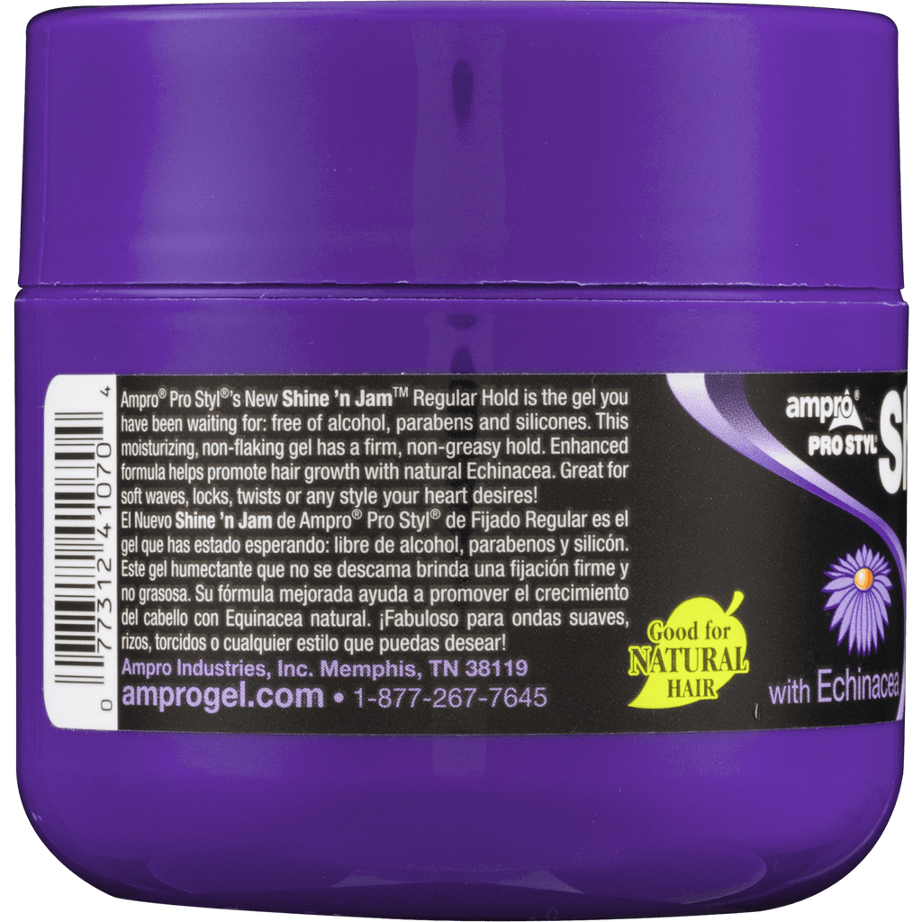 Ampro Shine N Jam Nourishing Moisturizing Jar Hair Styling Gel, 4 oz., Unisex