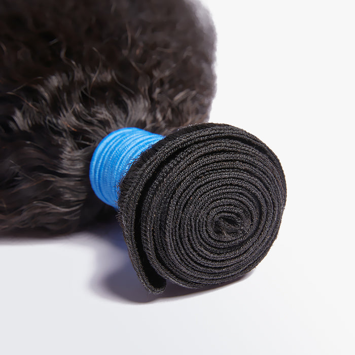 TedHair 10-30 Inch Kinky Straight Virgin Brazilian Hair #1B Natural Black