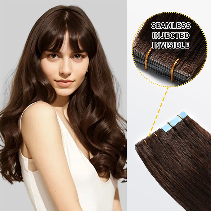 TedHair Seamless Injected Hand-Tied Invisible Tape In Hair Extension 20Pcs Virgin Human Hair