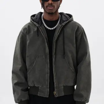 Retro Hooded Work Jacket